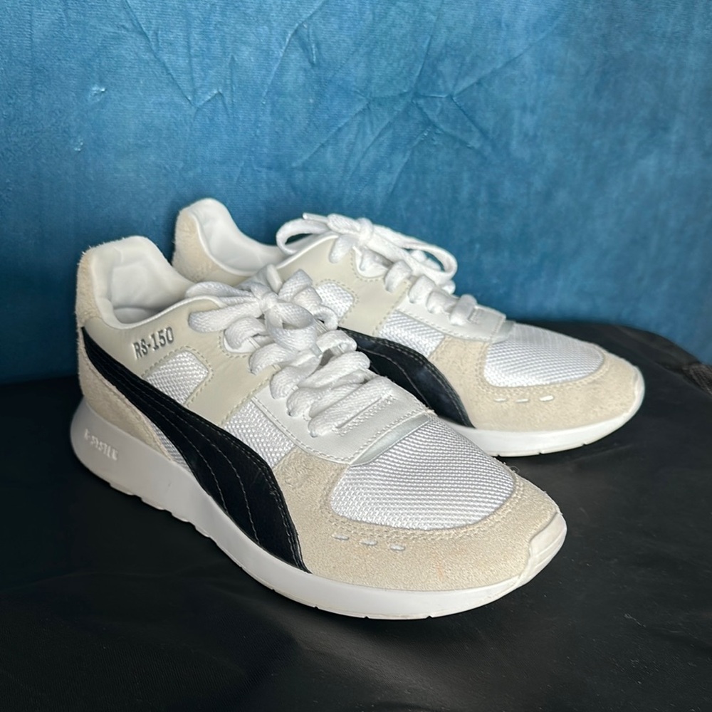 Puma RS-150 White and Black Athletic Shoes